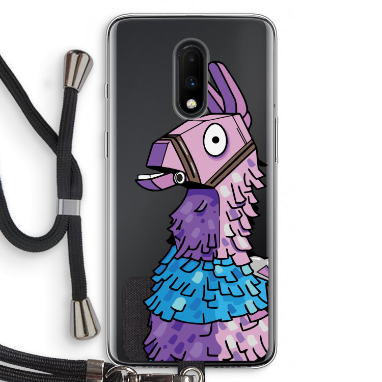 Lama: OnePlus 7 Transparant Hoesje met koord
