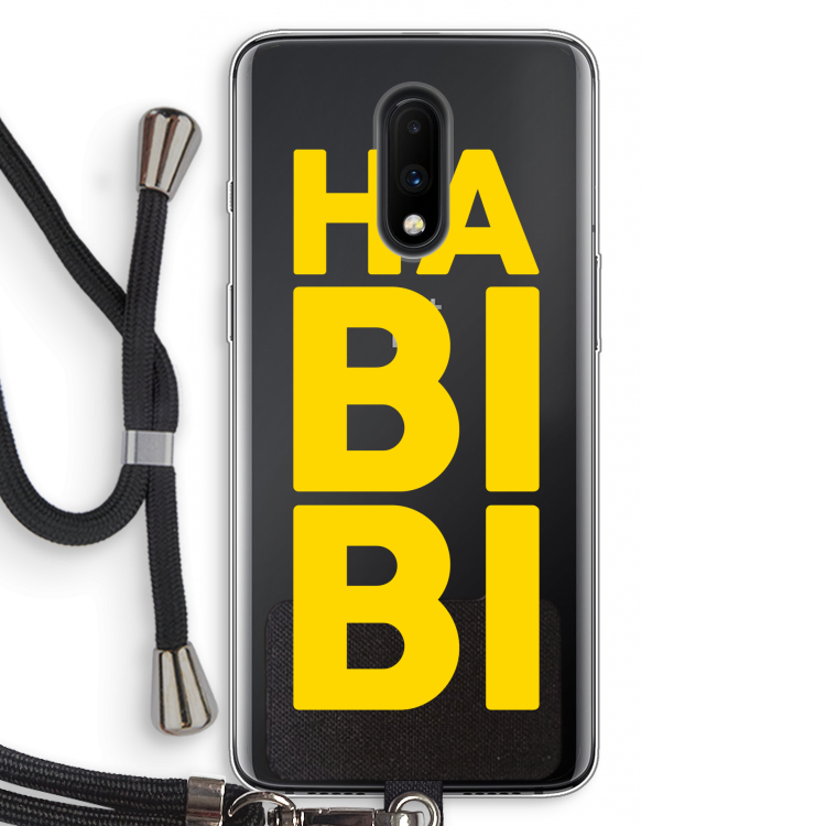 Habibi Blue: OnePlus 7 Transparant Hoesje met koord