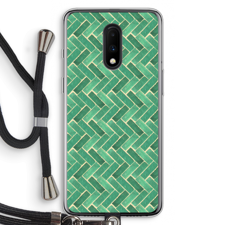 Moroccan tiles 2: OnePlus 7 Transparant Hoesje met koord