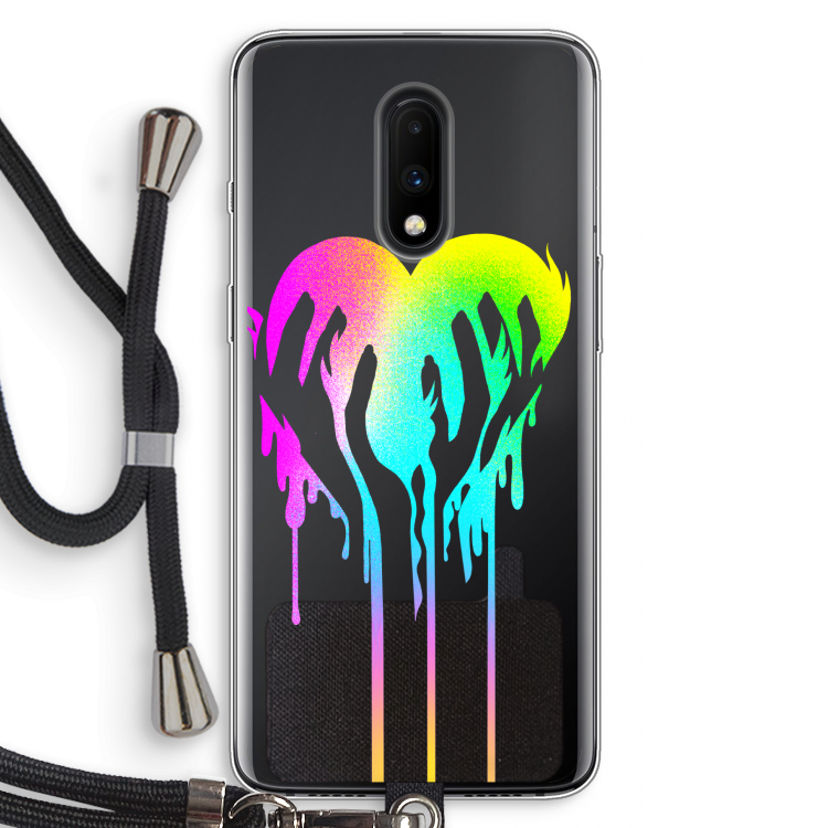 Hold My Heart: OnePlus 7 Transparant Hoesje met koord