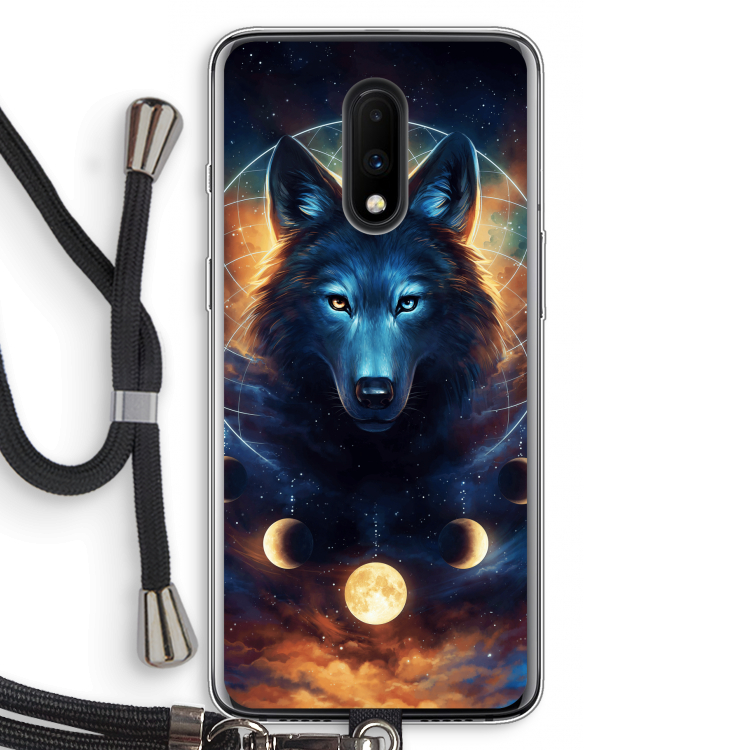 Wolf Dreamcatcher: OnePlus 7 Transparant Hoesje met koord