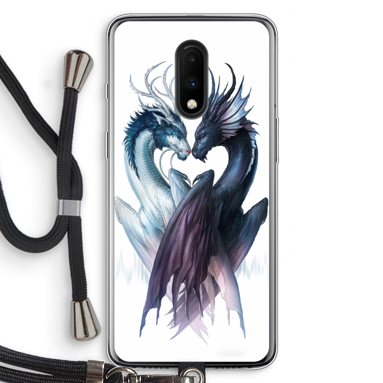 Yin Yang Dragons: OnePlus 7 Transparant Hoesje met koord