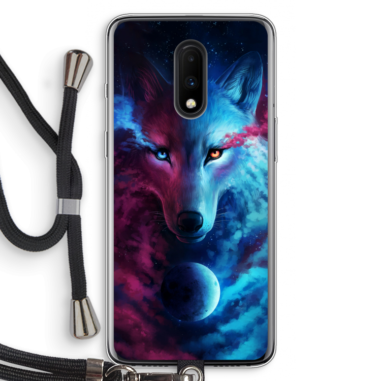 Where Light And Dark Meet: OnePlus 7 Transparant Hoesje met koord