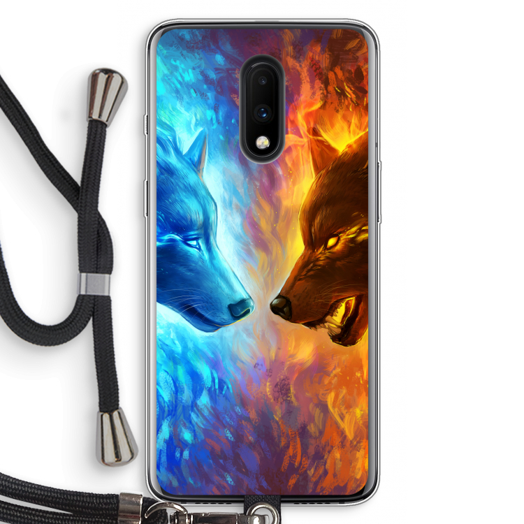 Fire & Ice: OnePlus 7 Transparant Hoesje met koord