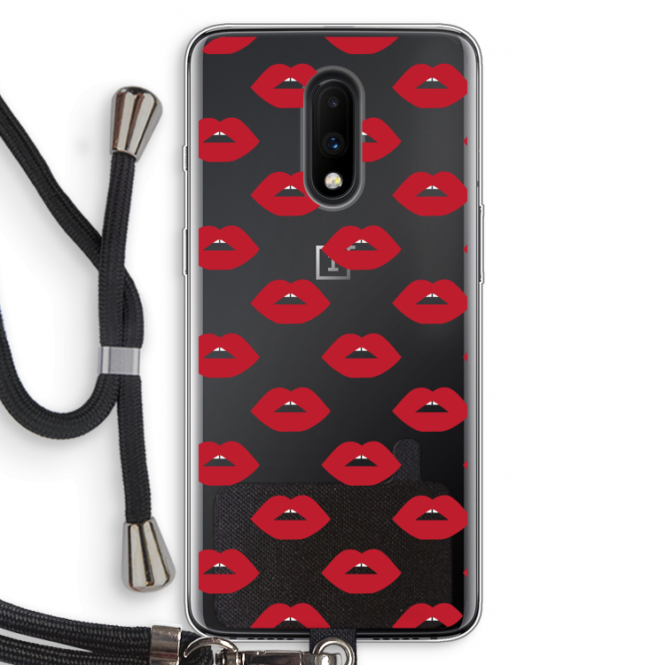 Lips: OnePlus 7 Transparant Hoesje met koord