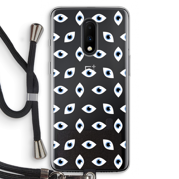 Eyes pattern: OnePlus 7 Transparant Hoesje met koord