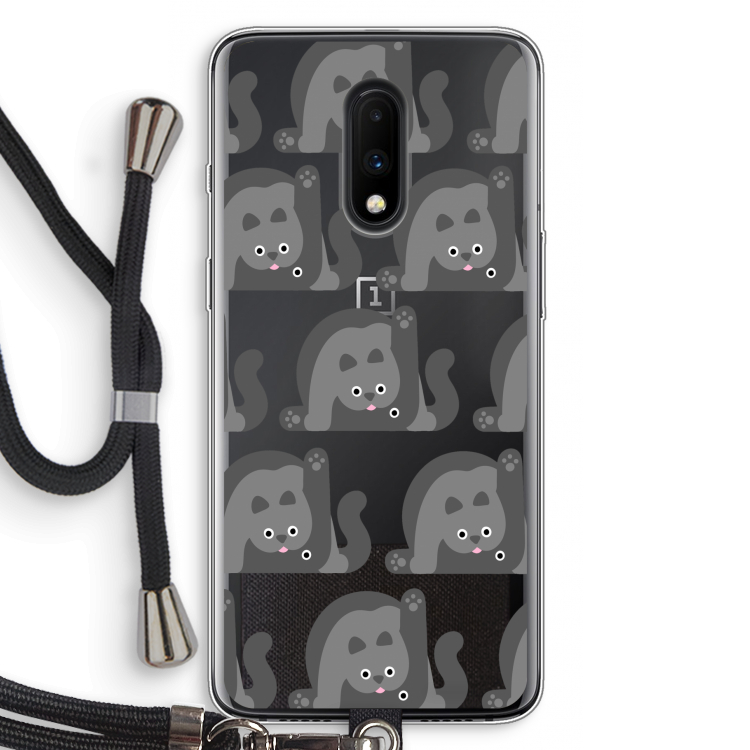 Cats: OnePlus 7 Transparant Hoesje met koord
