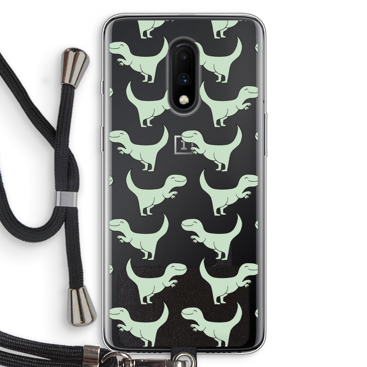 Dinos: OnePlus 7 Transparant Hoesje met koord