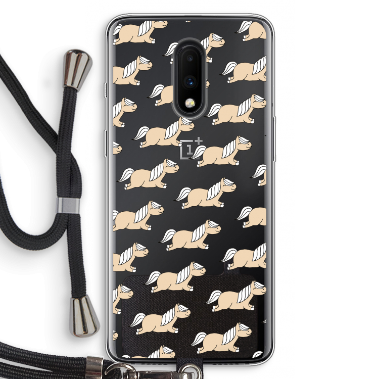 Ponys: OnePlus 7 Transparant Hoesje met koord