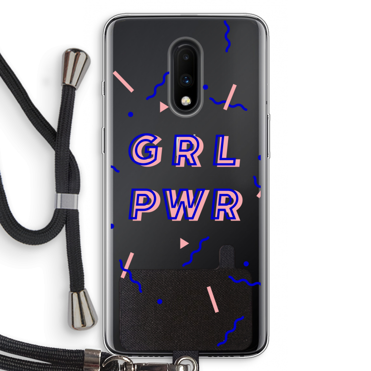 GRL PWR: OnePlus 7 Transparant Hoesje met koord