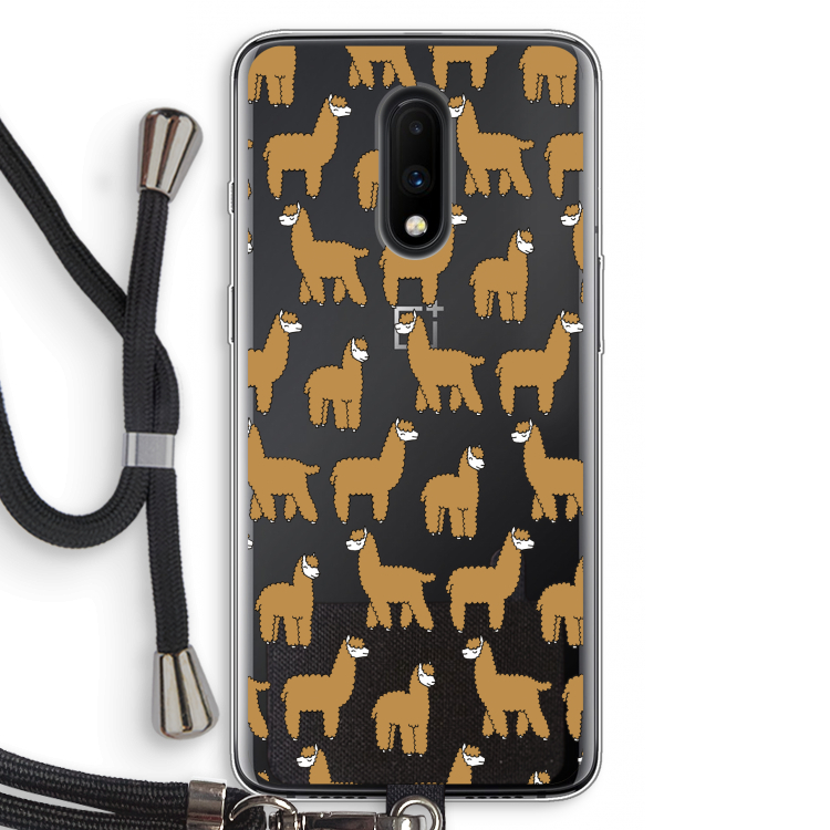 Alpacas: OnePlus 7 Transparant Hoesje met koord