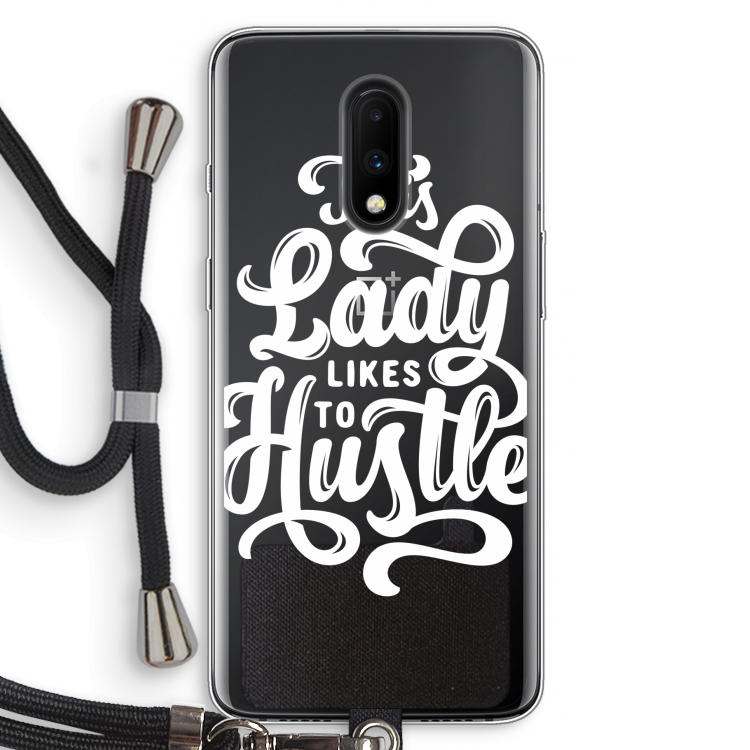 Hustle Lady: OnePlus 7 Transparant Hoesje met koord
