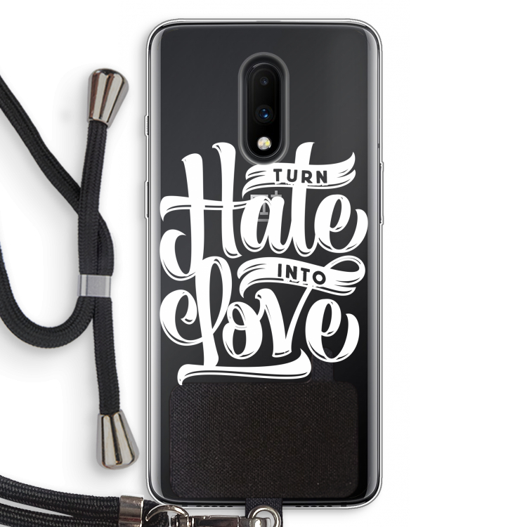 Turn hate into love: OnePlus 7 Transparant Hoesje met koord