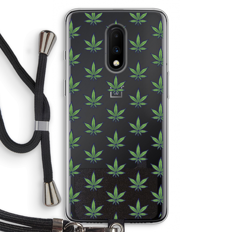 Weed: OnePlus 7 Transparant Hoesje met koord