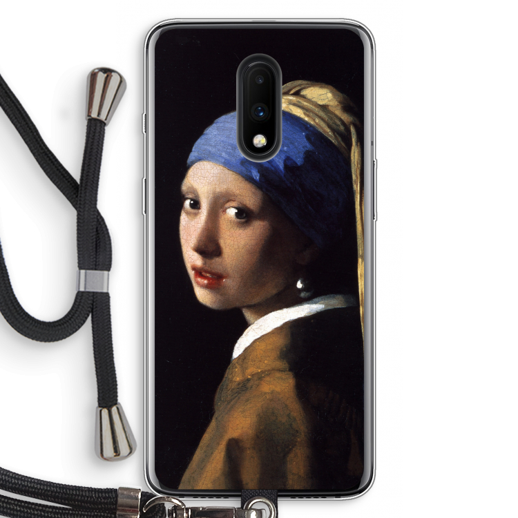 The Pearl Earring: OnePlus 7 Transparant Hoesje met koord