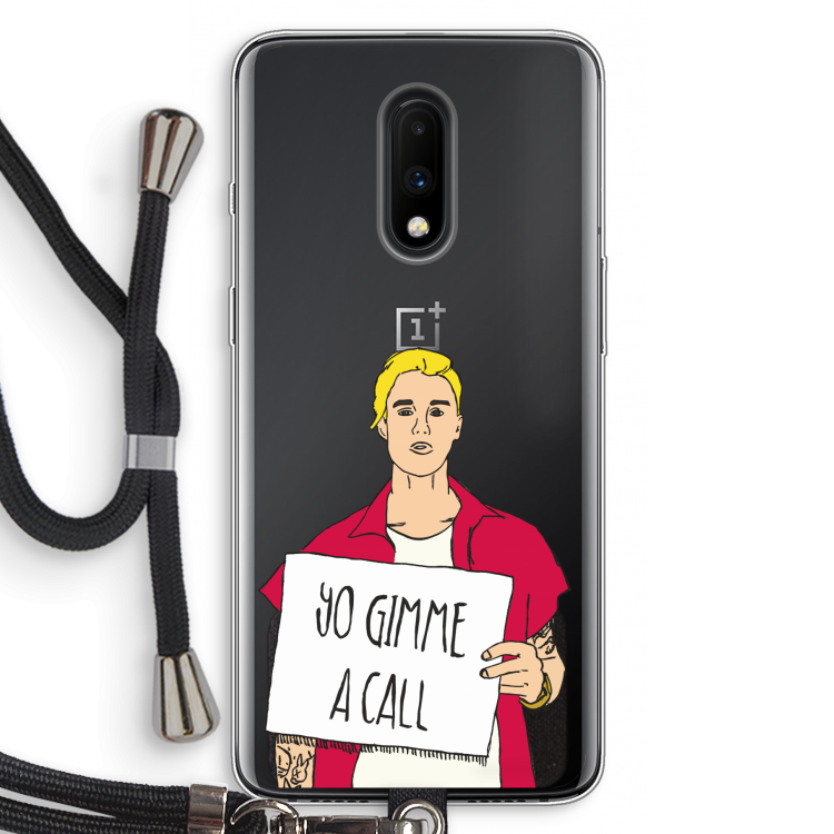 Gimme a call: OnePlus 7 Transparant Hoesje met koord