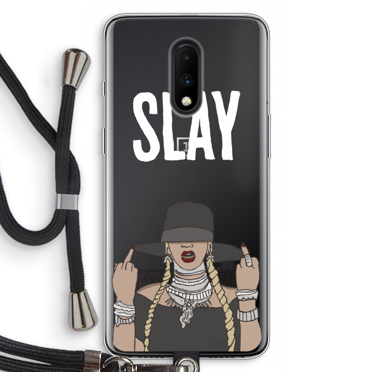 Slay All Day: OnePlus 7 Transparant Hoesje met koord