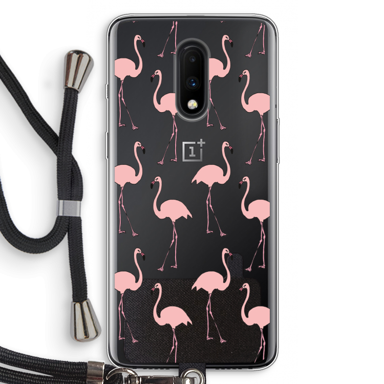 Anything Flamingoes: OnePlus 7 Transparant Hoesje met koord