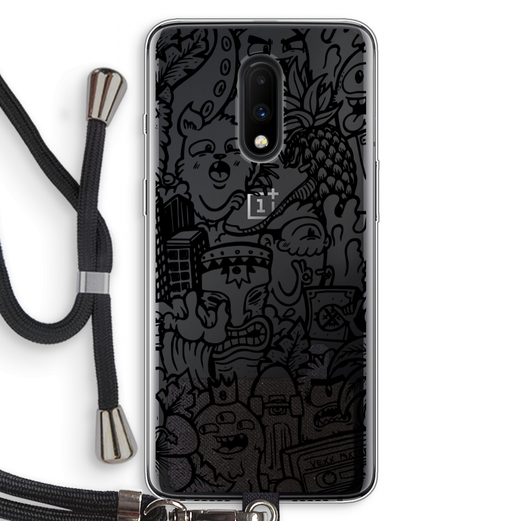 Vexx Black Mixtape: OnePlus 7 Transparant Hoesje met koord