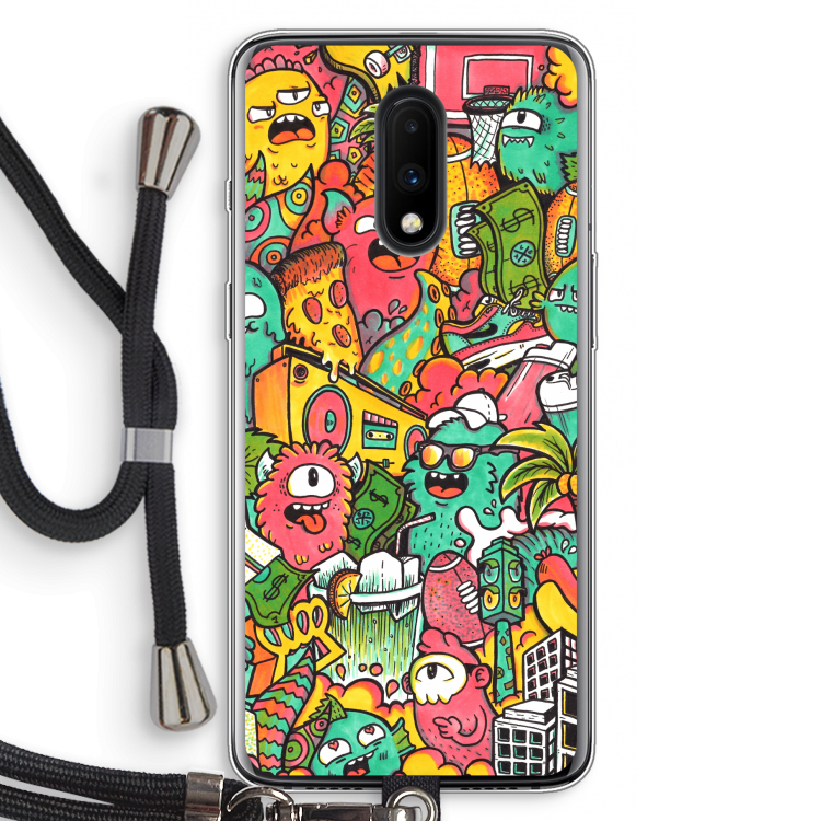 Vexx City: OnePlus 7 Transparant Hoesje met koord