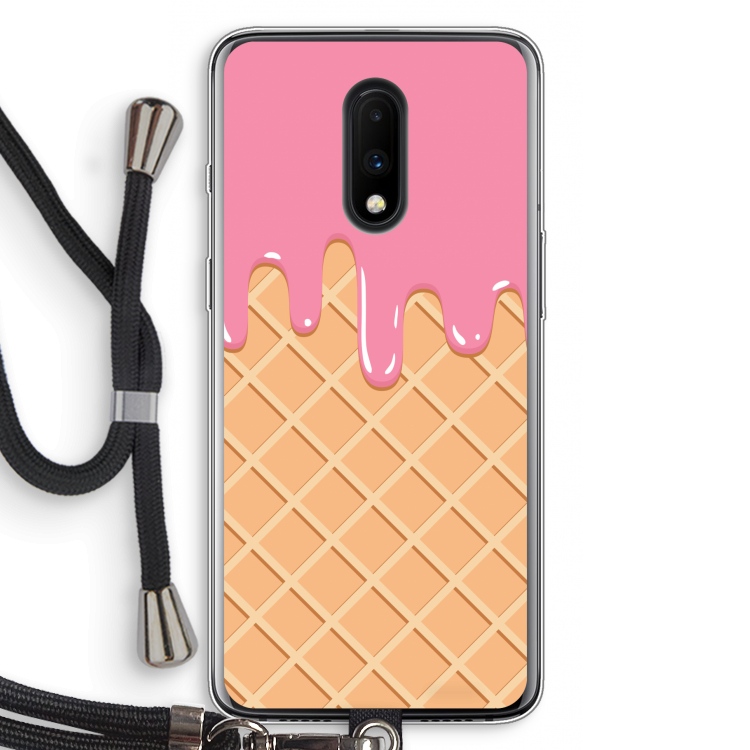 Ice cream: OnePlus 7 Transparant Hoesje met koord