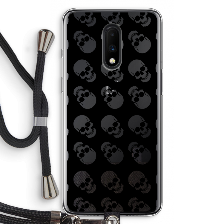 Musketon Skulls: OnePlus 7 Transparant Hoesje met koord