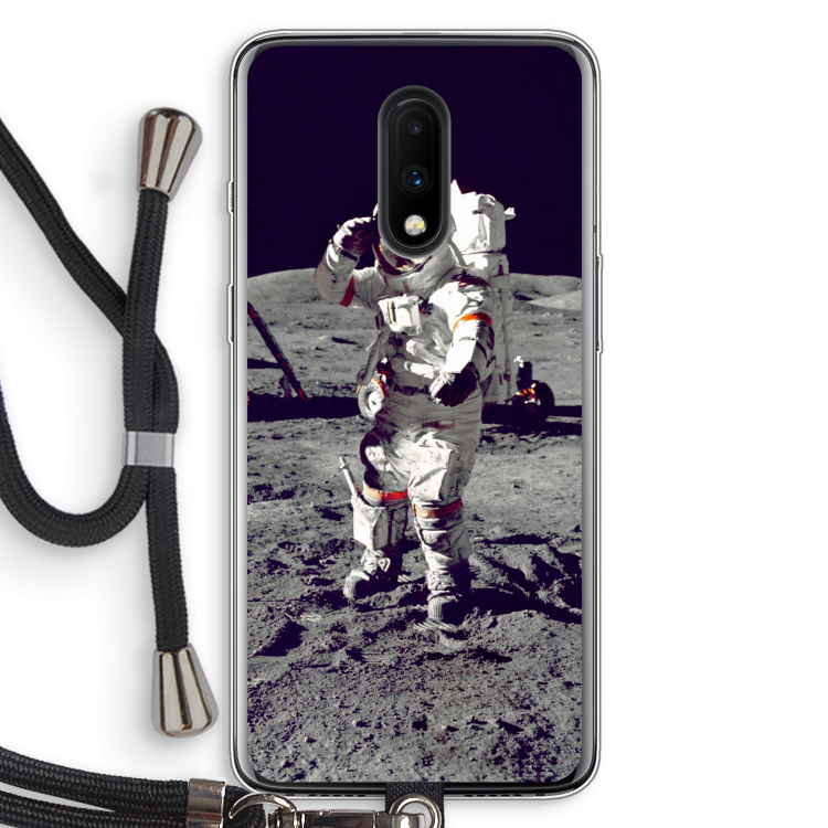Spaceman: OnePlus 7 Transparant Hoesje met koord