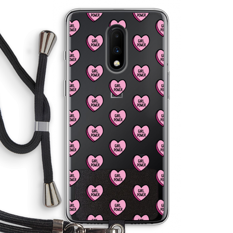 GIRL POWER: OnePlus 7 Transparant Hoesje met koord