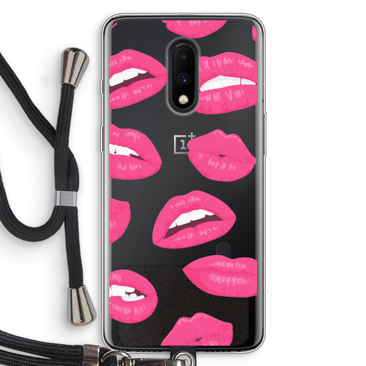 Bite my lip: OnePlus 7 Transparant Hoesje met koord