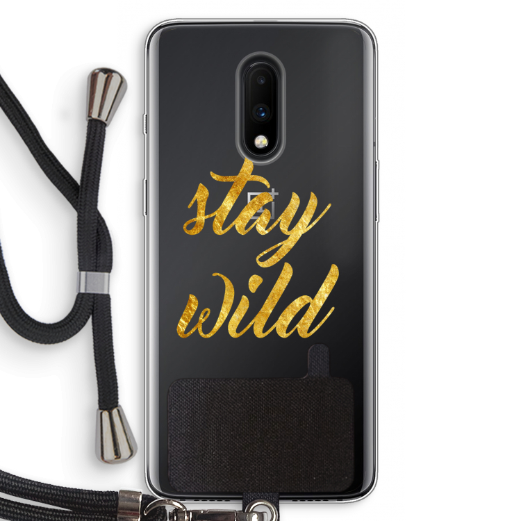 Stay wild: OnePlus 7 Transparant Hoesje met koord