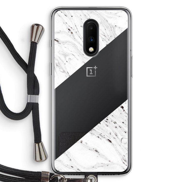 Biggest stripe: OnePlus 7 Transparant Hoesje met koord