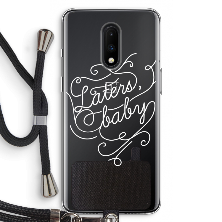 Laters, baby: OnePlus 7 Transparant Hoesje met koord