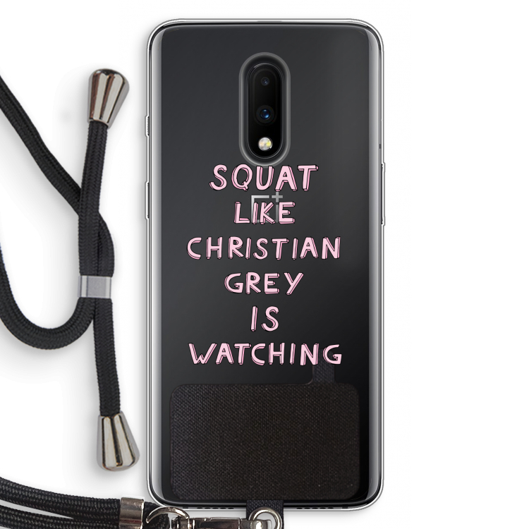 Christian Grey: OnePlus 7 Transparant Hoesje met koord