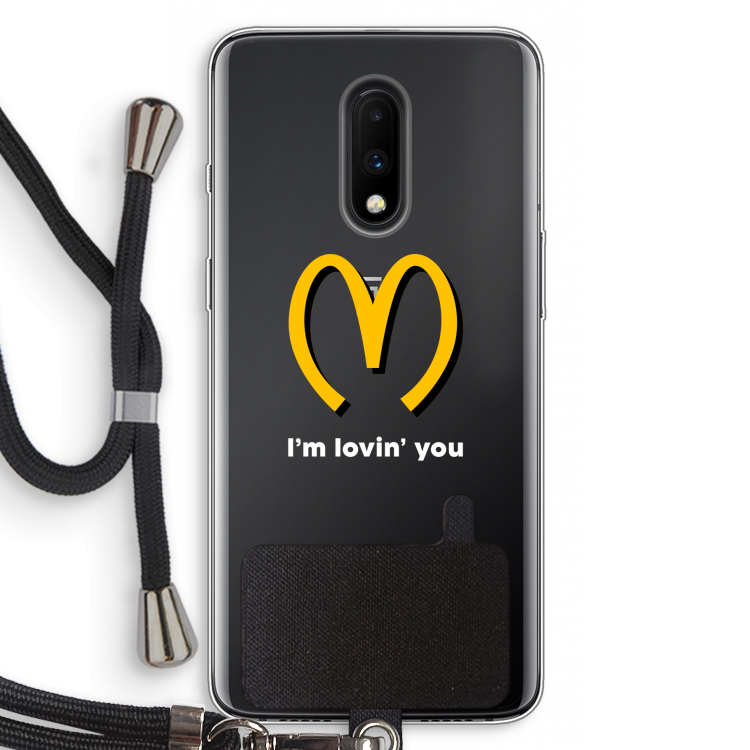I'm lovin' you: OnePlus 7 Transparant Hoesje met koord
