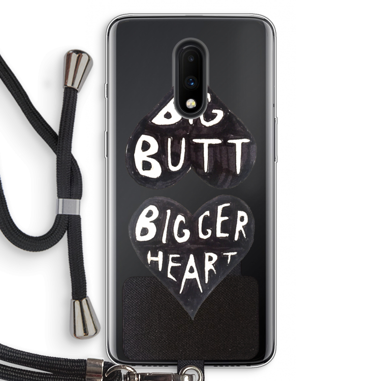 Big butt bigger heart: OnePlus 7 Transparant Hoesje met koord