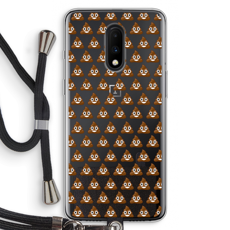 Poop emoji: OnePlus 7 Transparant Hoesje met koord