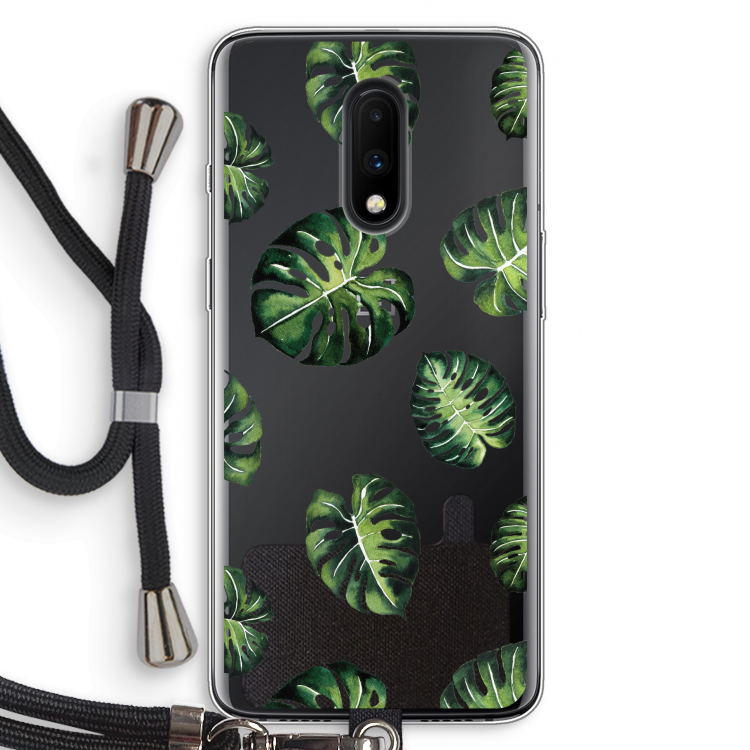 Tropische bladeren: OnePlus 7 Transparant Hoesje met koord