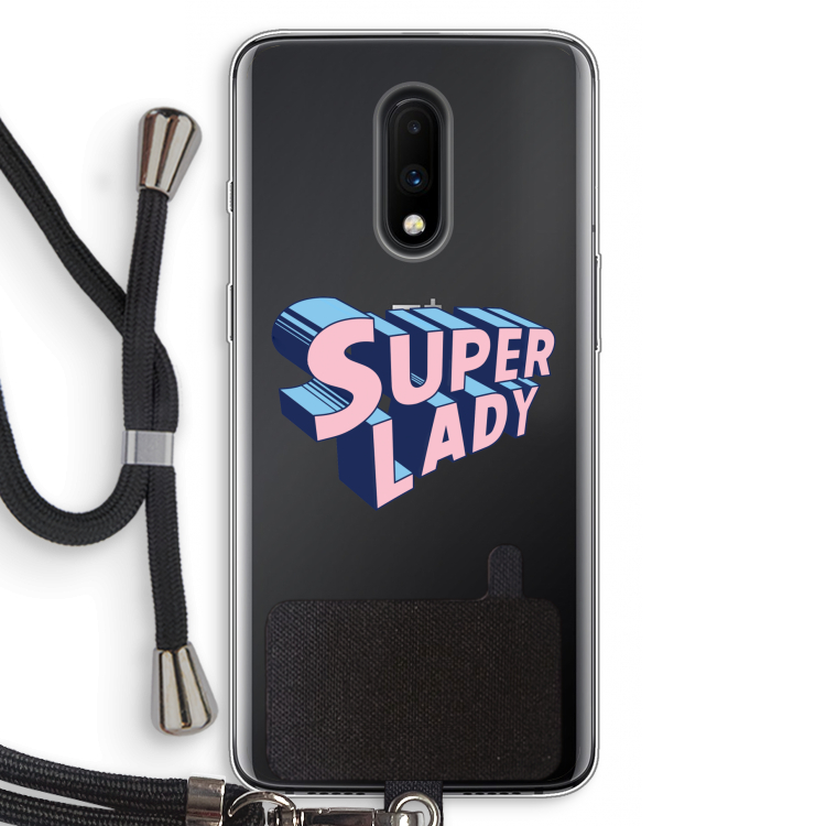 Superlady: OnePlus 7 Transparant Hoesje met koord