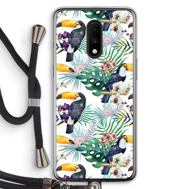 Tukans: OnePlus 7 Transparant Hoesje met koord