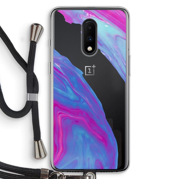 Zweverige regenboog: OnePlus 7 Transparant Hoesje met koord