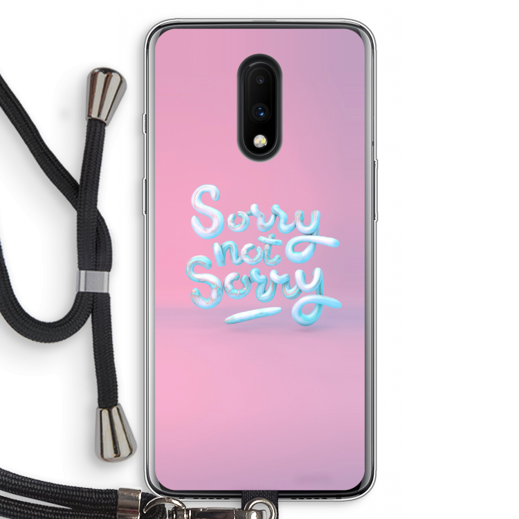 Sorry not sorry: OnePlus 7 Transparant Hoesje met koord