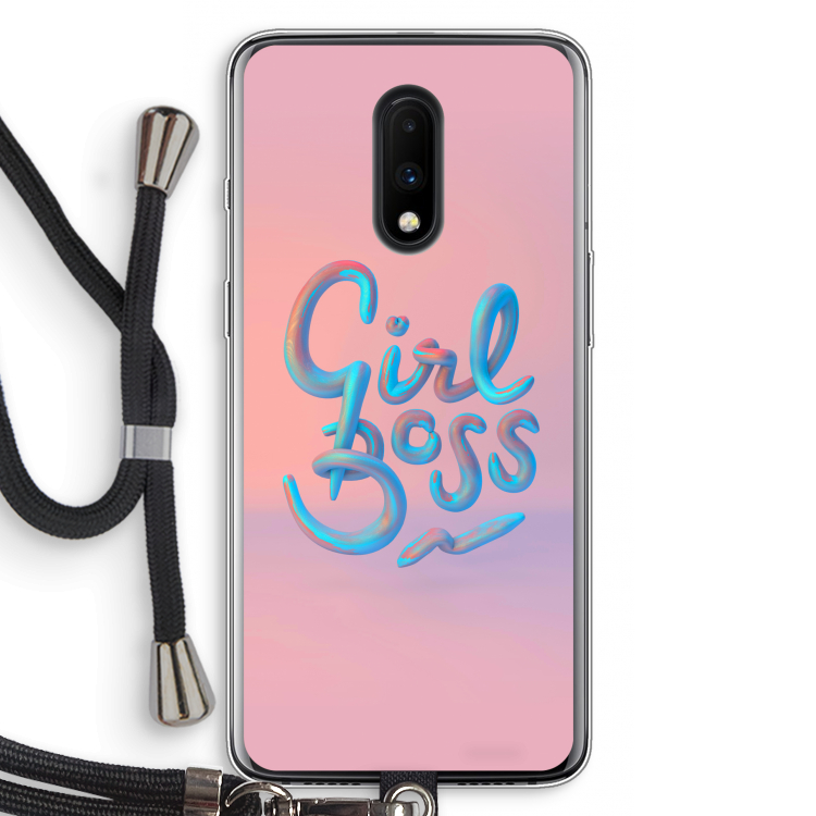 Girl boss: OnePlus 7 Transparant Hoesje met koord