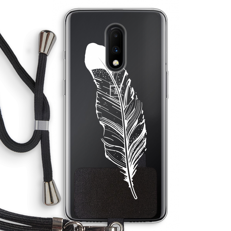 Pluim: OnePlus 7 Transparant Hoesje met koord