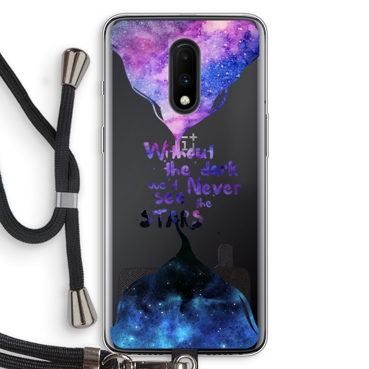 Stars quote: OnePlus 7 Transparant Hoesje met koord
