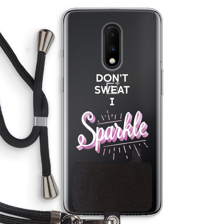 Sparkle quote: OnePlus 7 Transparant Hoesje met koord