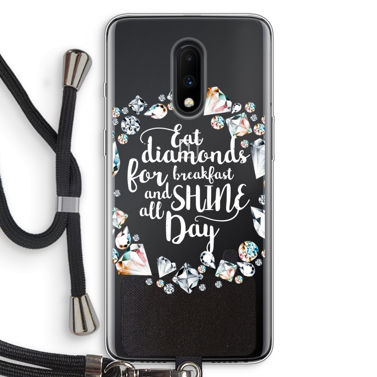 Diamonds: OnePlus 7 Transparant Hoesje met koord