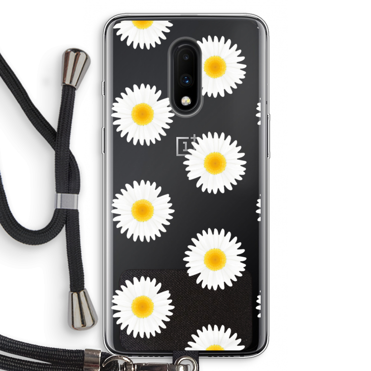Margrietjes: OnePlus 7 Transparant Hoesje met koord
