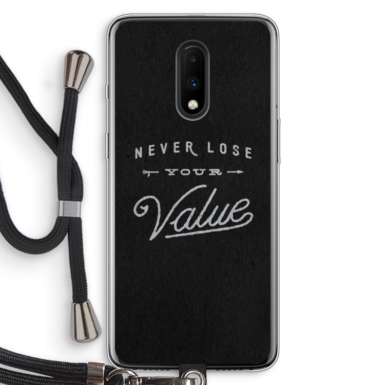 Never lose your value: OnePlus 7 Transparant Hoesje met koord