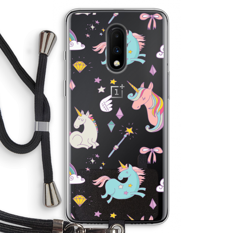 Fantasiewereld: OnePlus 7 Transparant Hoesje met koord