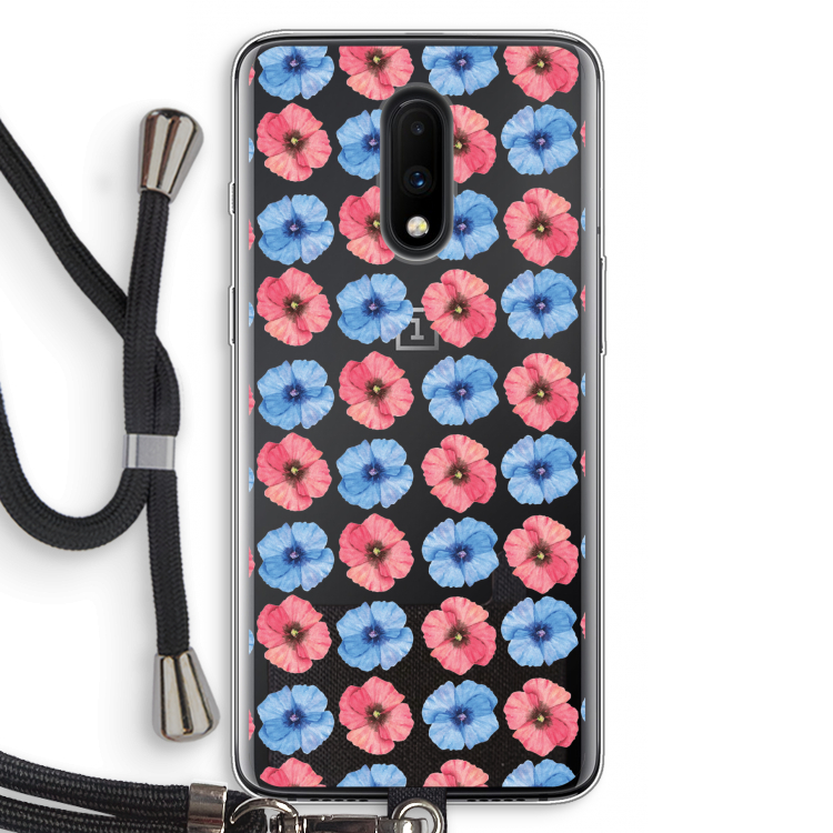 Klaproosjes: OnePlus 7 Transparant Hoesje met koord